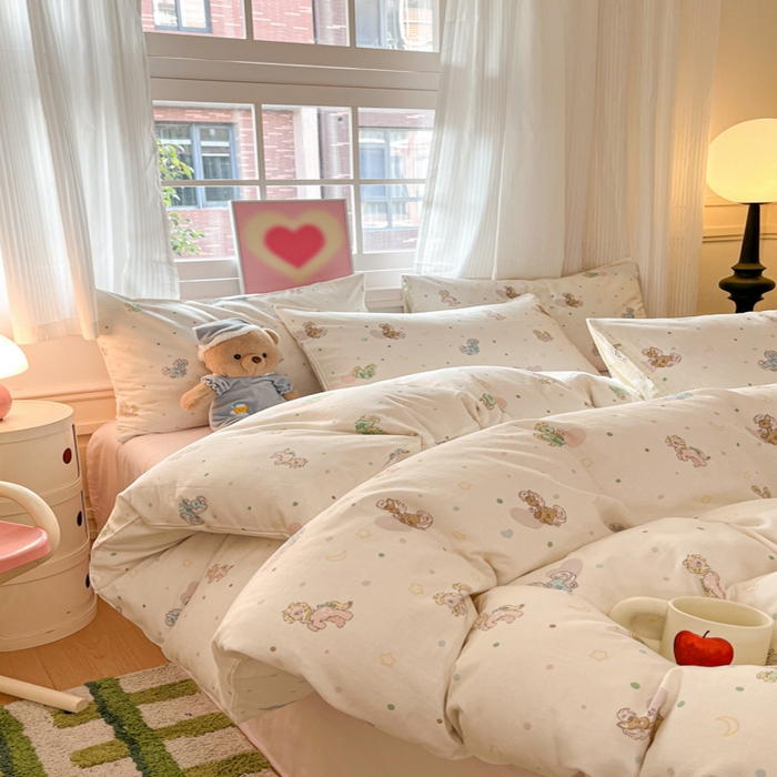 91家纺网 家纺一手货源 找家纺 博雅 2025新款全棉A类双层纱四件套 小马宝莉