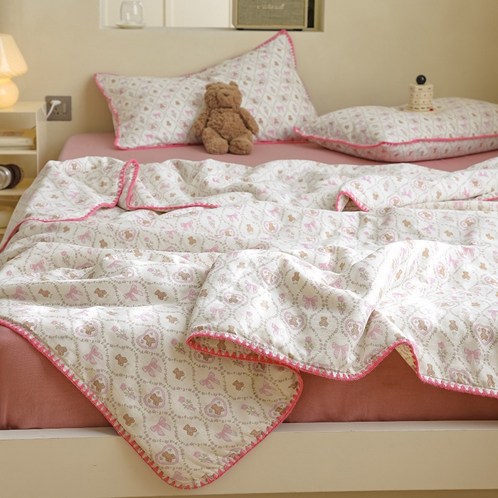 91家纺网 家纺一手货源 找家纺 买家秀 爆款不断货A类母婴级双层纱大豆被子春秋被秋冬被大豆纤维被子被芯空调被20%大豆被子夏被夏凉被 芭比熊