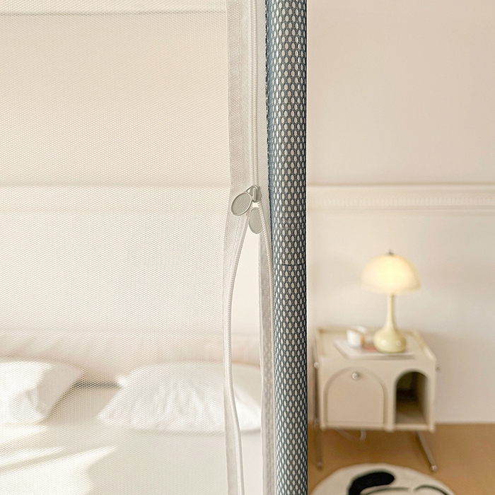 91家纺网 家纺一手货源 找家纺 青竹苑 2025新款三门大版上下布印花外穿坐床蚊帐床笠式防摔方帐 乖乖兔