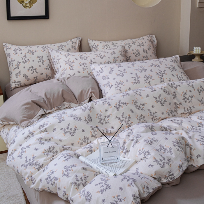 91家纺网 家纺一手货源 找家纺 斯卡诺家纺 2025新款针织天竺棉水洗棉四件套被套学生宿舍三件套床单款 兮蔓