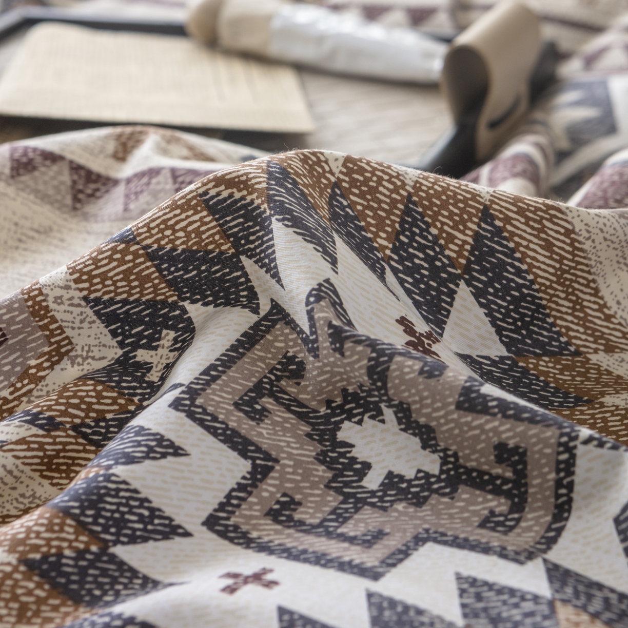 91家纺网 家纺一手货源 找家纺 柠馨 2025新款13372全棉床单床笠枕套被套单品系列-单被套 波西米亚