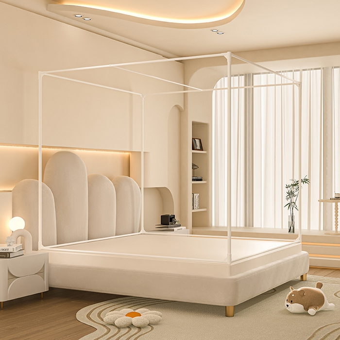 91家纺网 家纺一手货源 找家纺 青竹苑 2025新款烫画外穿防摔坐床蚊帐 萌萌熊