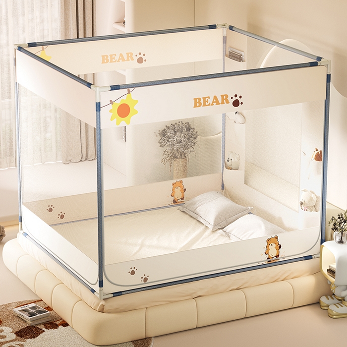 91家纺网 家纺一手货源 找家纺 （总）青竹苑 2025新款口袋款外穿防摔坐床蚊帐