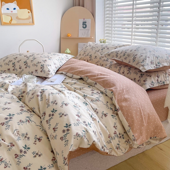 91家纺网 家纺一手货源 找家纺 柠馨 2025新款13372全棉印花四件套 沐风