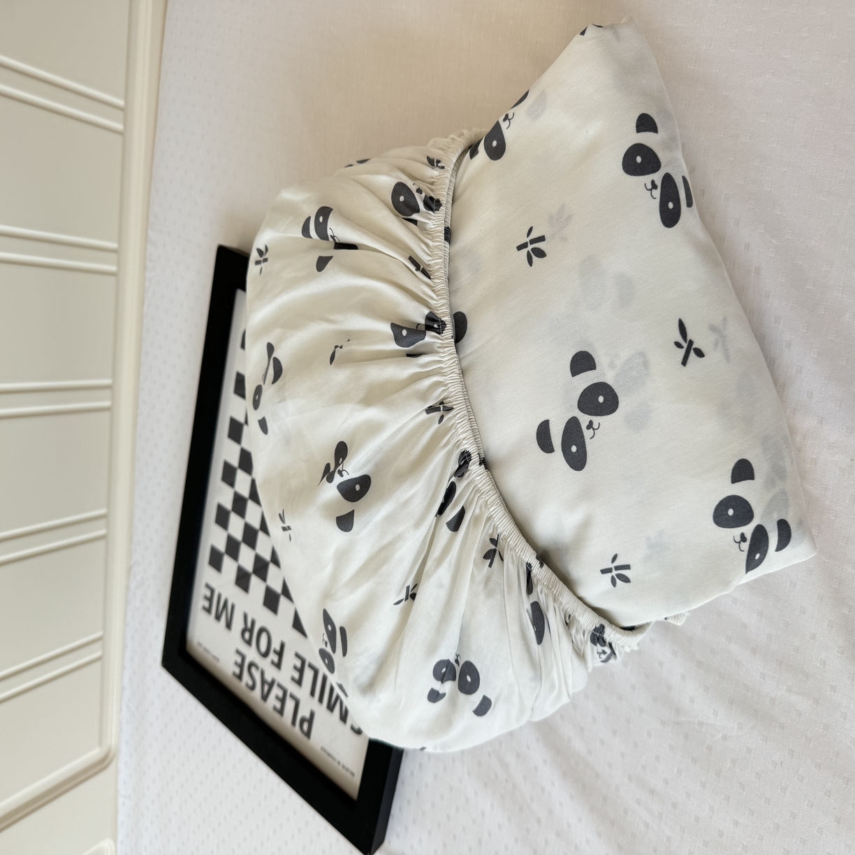 91家纺网 家纺一手货源 找家纺 柠馨 2025新款13372全棉床单床笠枕套被套单品系列-单床笠 大眼萌