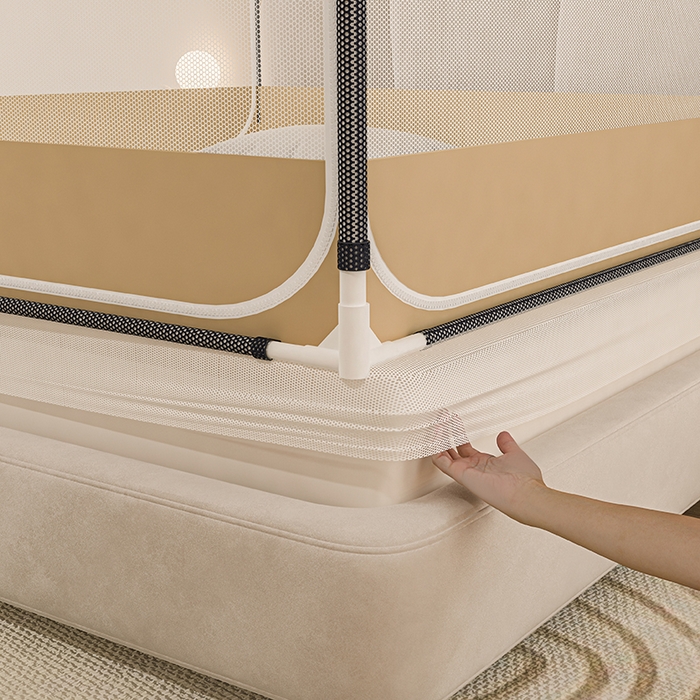 91家纺网 家纺一手货源 找家纺 青竹苑 2025新款烫画外穿防摔坐床蚊帐 熊熊朋友们