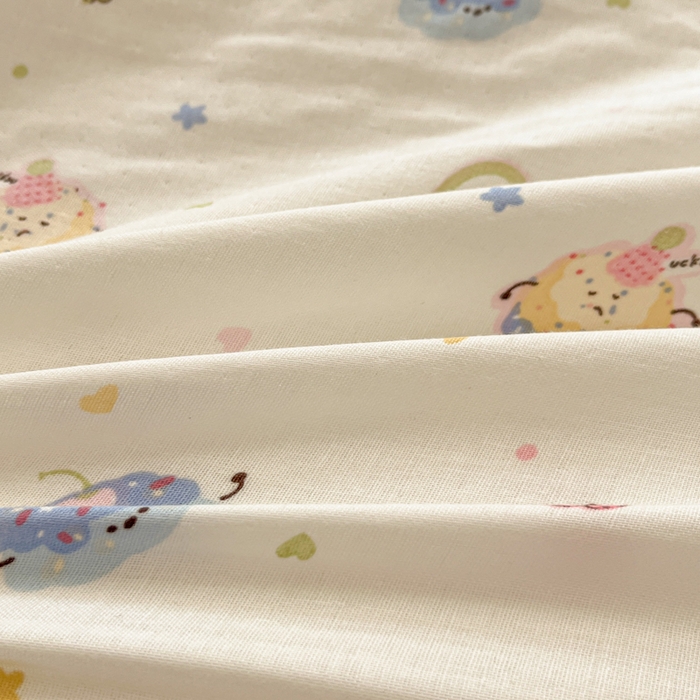 91家纺网 家纺一手货源 找家纺 博雅 2025新款全棉A类双层纱四件套 奶油蛋糕