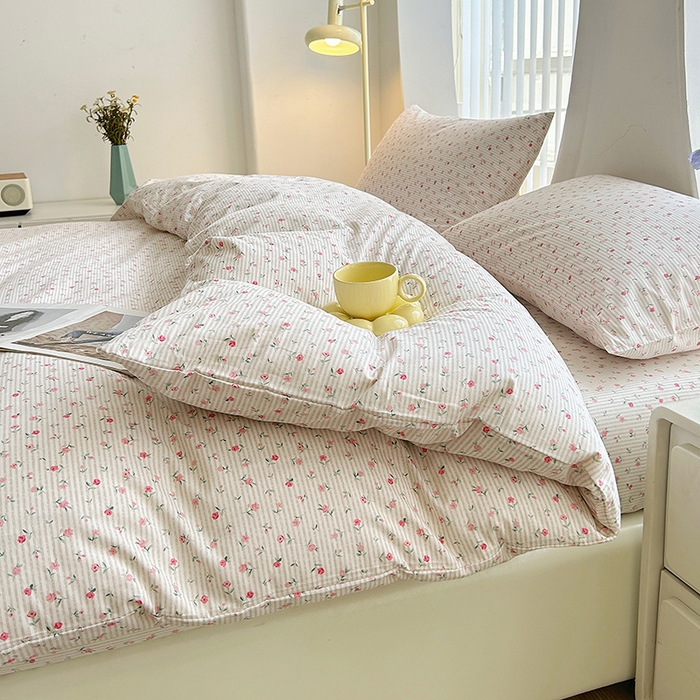 91家纺网 家纺一手货源 找家纺 柠馨 2025新款13372全棉印花四件套 绮幻