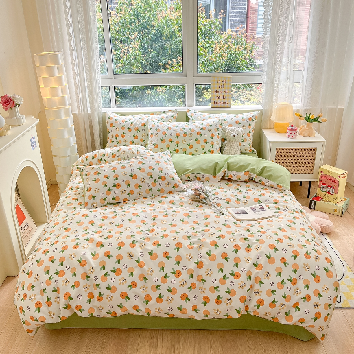 91家纺网 家纺一手货源 找家纺 柠馨 2025新款13372全棉床单床笠枕套被套单品系列-单被套 乐蕾