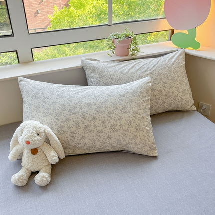 柠馨 2025新款13372全棉床单床笠枕套被套单品系列-单枕套 忆南