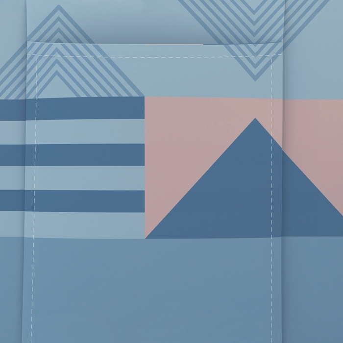 91家纺网 家纺一手货源 找家纺 青竹苑 2025新款双门全底外穿坐床式蚊帐儿童防摔防蚊拉链方帐 几何图案-梦光蓝