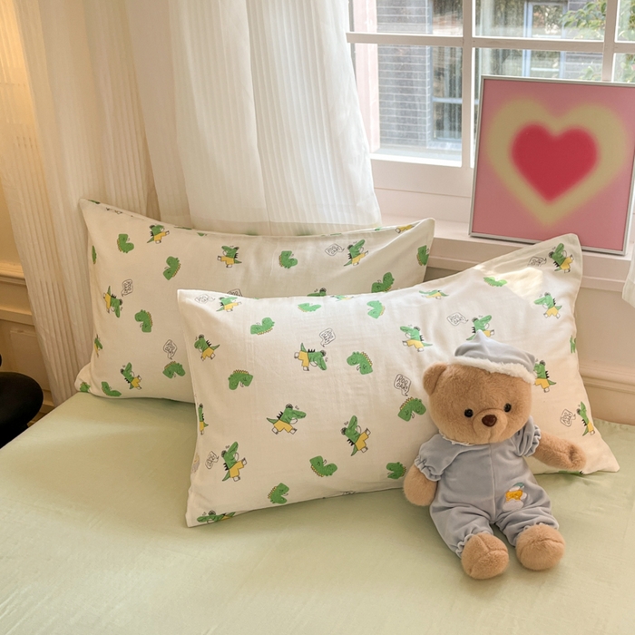 91家纺网 家纺一手货源 找家纺 博雅 2025新款全棉A类双层纱四件套 酷酷龙