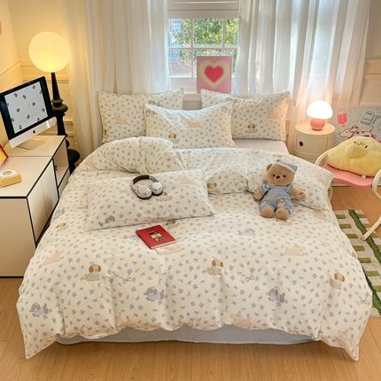 91家纺网 家纺一手货源 找家纺 （总）博雅 2025新款全棉A类双层纱四件套