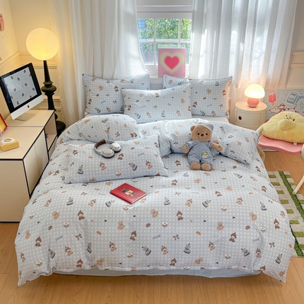 91家纺网 家纺一手货源 找家纺 （总）博雅 2025新款全棉A类双层纱四件套