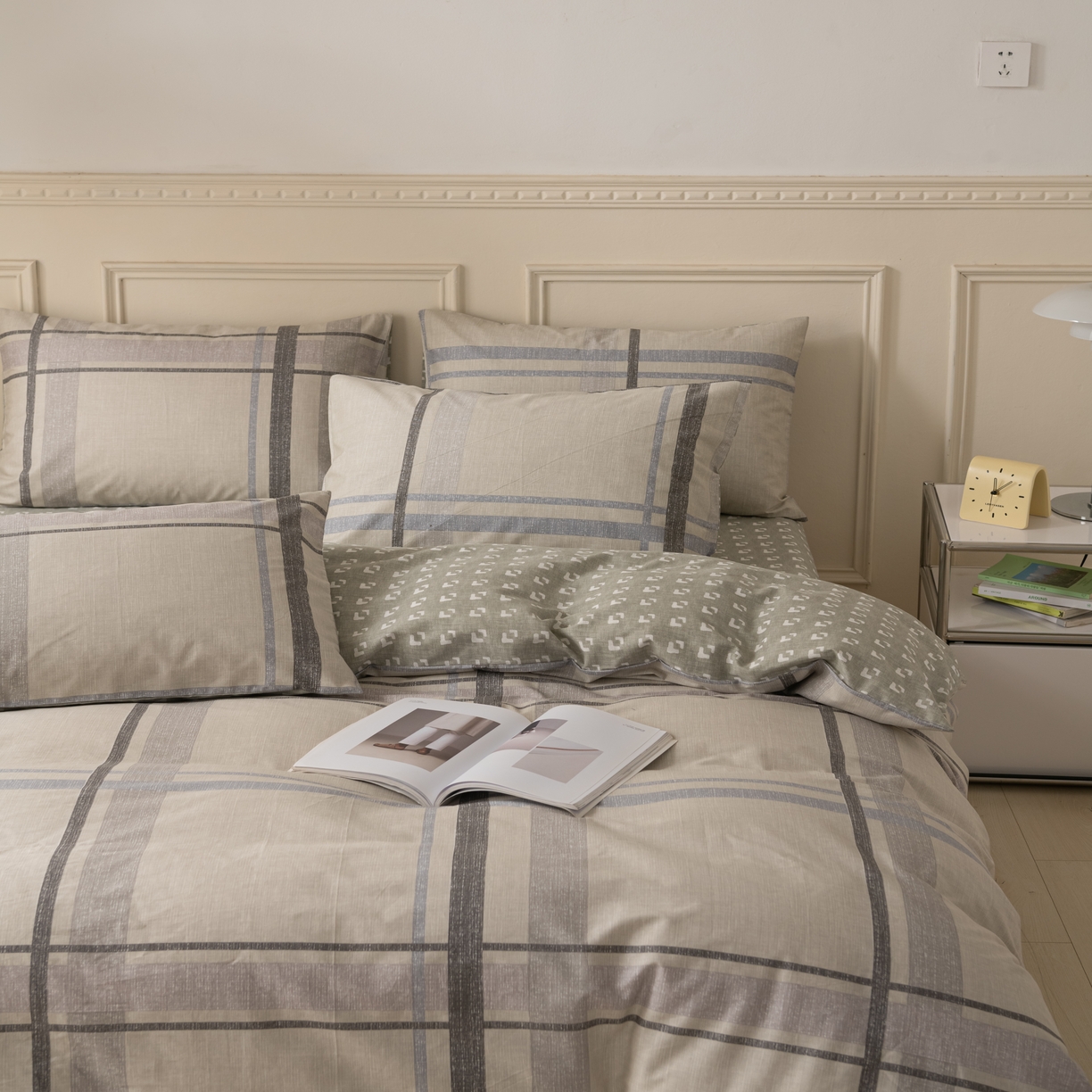 91家纺网 家纺一手货源 找家纺 柠馨 2025新款13372全棉床单床笠枕套被套单品系列-单被套 格森