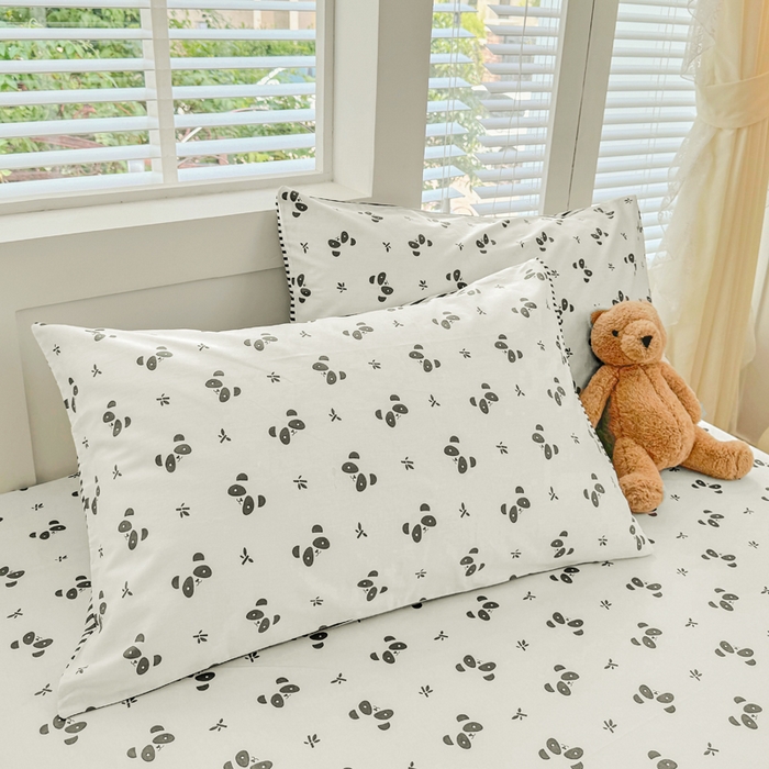 91家纺网 家纺一手货源 找家纺 柠馨 2025新款13372全棉床单床笠枕套被套单品系列-单床笠 大眼萌