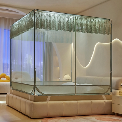 91家纺网 家纺一手货源 找家纺 （总）青竹苑 2025新款花边TU拉链外穿全底坐床蚊帐