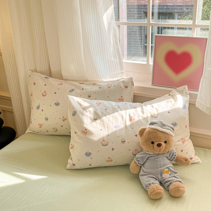 91家纺网 家纺一手货源 找家纺 博雅 2025新款全棉A类双层纱四件套 奶油蛋糕