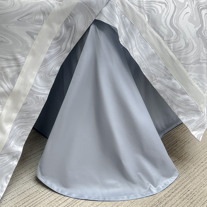 91家纺网 家纺一手货源 找家纺 【直播爆款】A类全棉数码印花四件套纯棉轻奢风长绒棉床单被套条纹床上用品 SM浮影-雅士灰