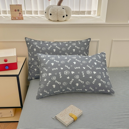 91家纺网 家纺一手货源 找家纺 （总）柠馨 2025新款13372全棉床单床笠枕套被套单品系列-单枕套