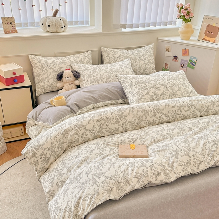 91家纺网 家纺一手货源 找家纺 柠馨 2025新款13372全棉印花四件套 麦语