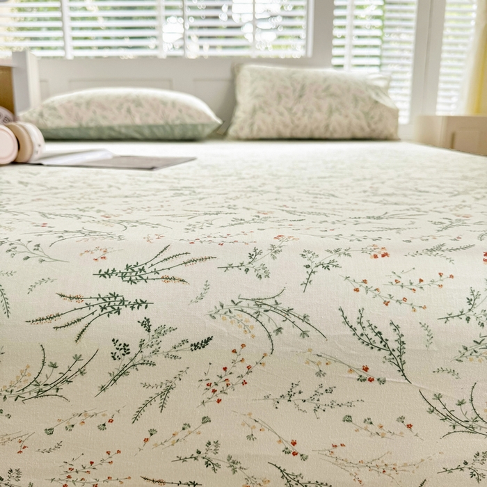 91家纺网 家纺一手货源 找家纺 柠馨 2025新款13372全棉床单床笠枕套被套单品系列-单床笠 洛伊