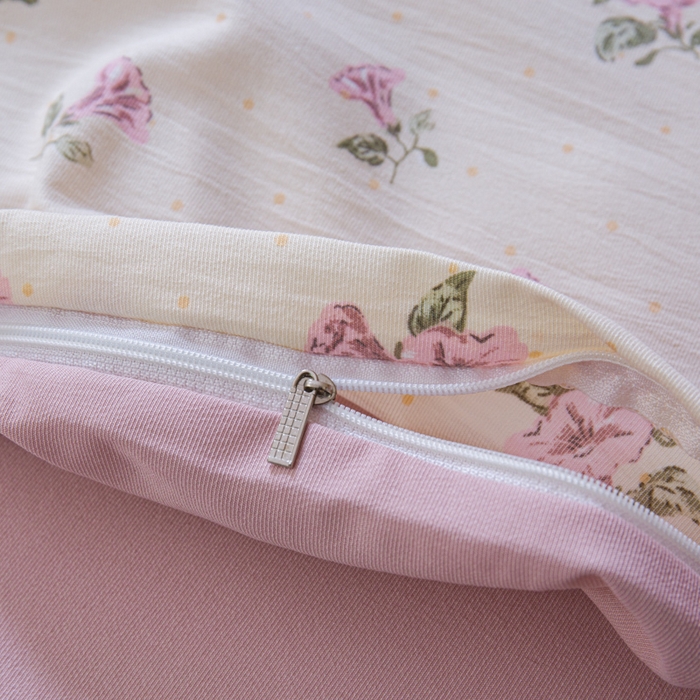 91家纺网 家纺一手货源 找家纺 利禾家纺 2025新款针织天竺棉水洗棉四件套被套学生宿舍三件套床单款 牵牛花