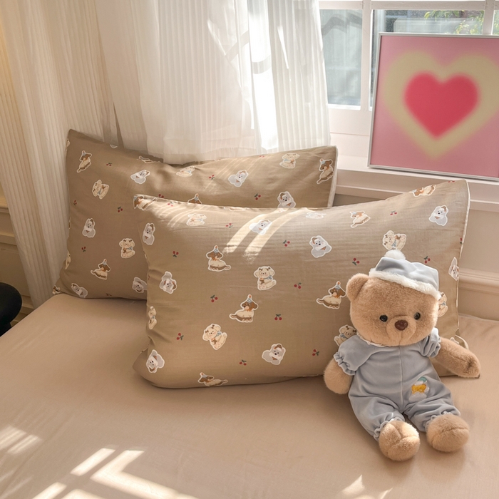 91家纺网 家纺一手货源 找家纺 博雅 2025新款全棉A类双层纱四件套 可可旺仔