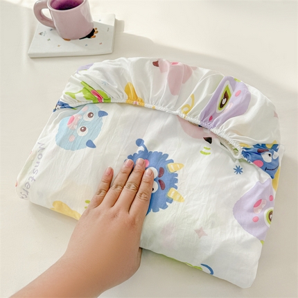 91家纺网 家纺一手货源 找家纺 （总）温眠 2025新款A类亲肤水洗棉可爱卡通印花床笠