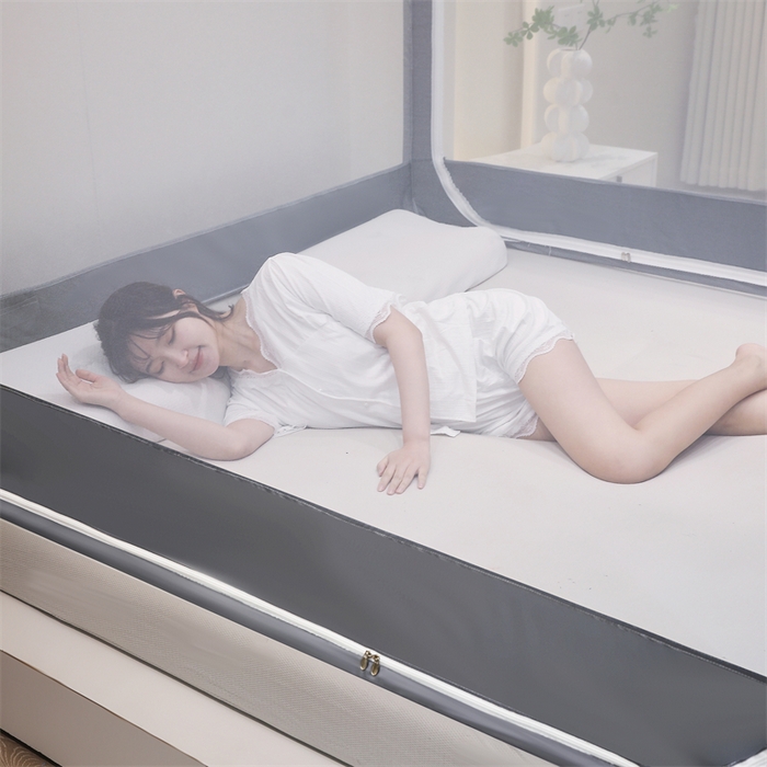 91家纺网 家纺一手货源 找家纺 青竹苑 2025新款双层雪纺边回底外穿坐床 绅士灰