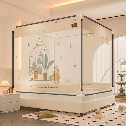 91家纺网 家纺一手货源 找家纺 （总）青竹苑 2025新款帐纱印花外穿坐床防摔蚊帐