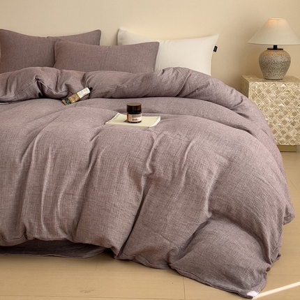 91家纺网 家纺一手货源 找家纺 席世家皱皱纱四件套 可可咖