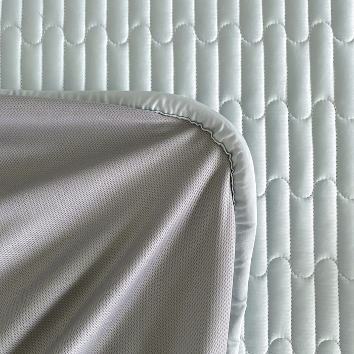 91家纺网 家纺一手货源 找家纺 由有家居 2025新款50S双股长绒棉全棉刺绣绗缝夹棉床笠床垫保护罩 海清绿