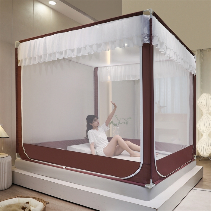 91家纺网 家纺一手货源 找家纺 青竹苑 2025新款双层雪纺边回底外穿坐床 太妃紫