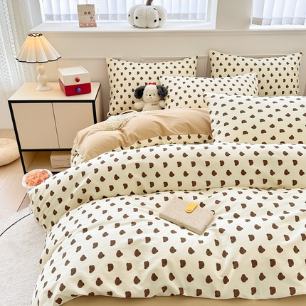 柠馨 2025新款13372全棉印花四件套 卡夫小熊