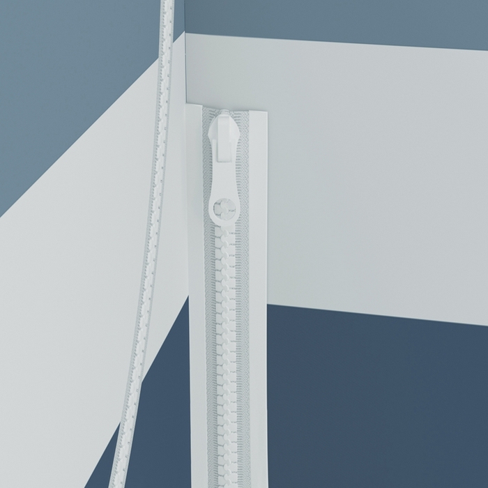 91家纺网 家纺一手货源 找家纺 青竹苑 2025新款双门全底外穿坐床式蚊帐儿童防摔防蚊拉链方帐 几何图案-黎明蓝