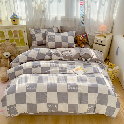 91家纺网 家纺一手货源 找家纺 （总）宏源家纺 2025新款A类大版枕套水洗云朵棉四件套