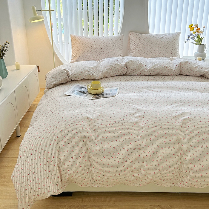 91家纺网 家纺一手货源 找家纺 柠馨 2025新款13372全棉印花四件套 绮幻