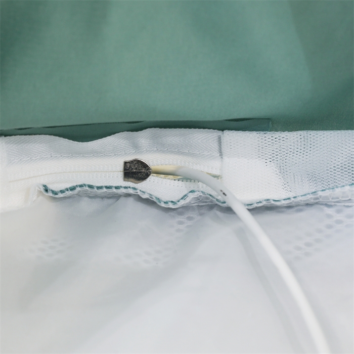 91家纺网 家纺一手货源 找家纺 青竹苑 2025新款双层雪纺边回底外穿坐床 空青色