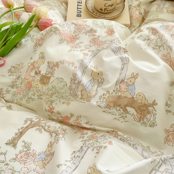 91家纺网 家纺一手货源 找家纺 名兮家居 2025年新款13372全棉印花四件套-卡通系列 菲尔庄园