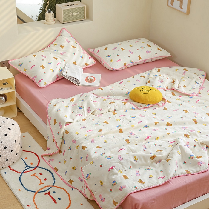 91家纺网 家纺一手货源 找家纺 买家秀 爆款不断货A类母婴级双层纱大豆被子春秋被秋冬被大豆纤维被子被芯空调被20%大豆被子夏被夏凉被 动物派对