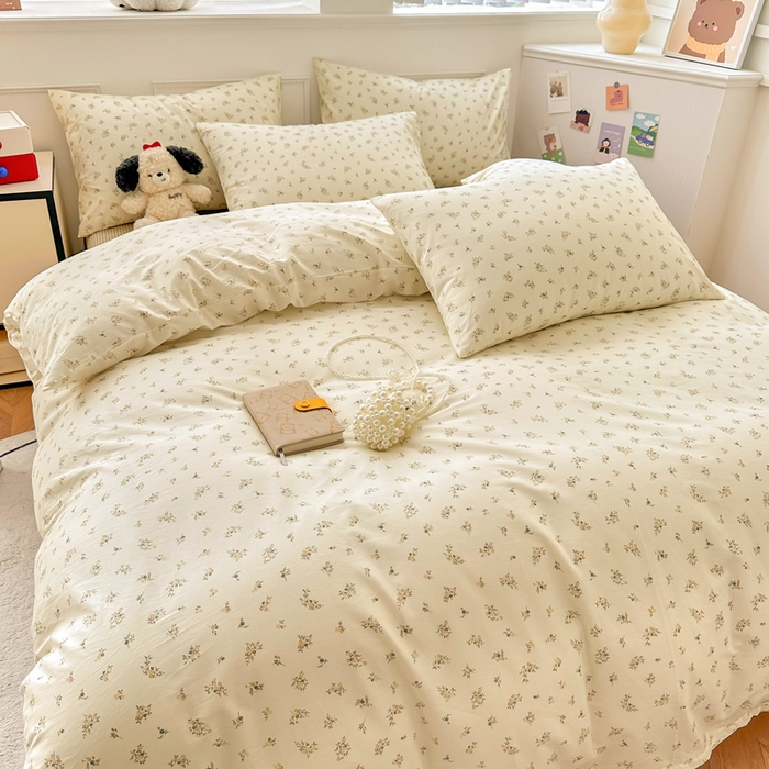 91家纺网 家纺一手货源 找家纺 柠馨 2025新款13372全棉床单床笠枕套被套单品系列-单被套 倾心