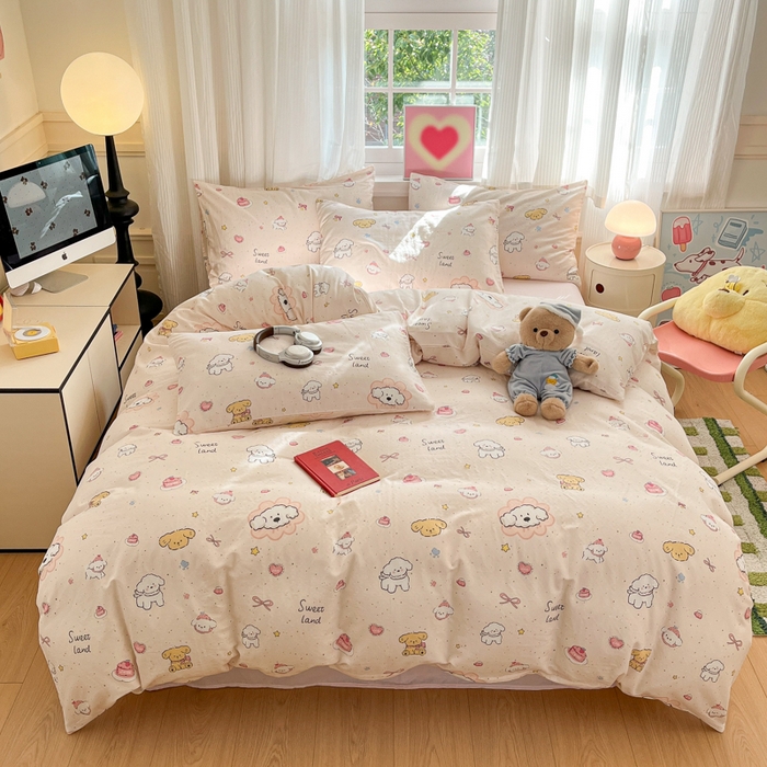 91家纺网 家纺一手货源 找家纺 （总）博雅 2025新款全棉A类双层纱四件套