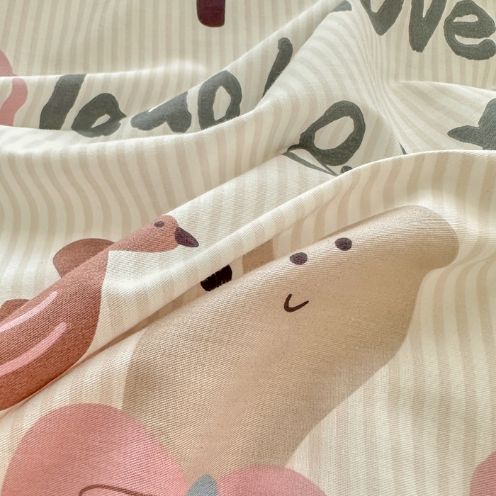 91家纺网 家纺一手货源 找家纺 柠馨 2025新款13372全棉床单床笠枕套被套单品系列-单被套 梦幻小鹿