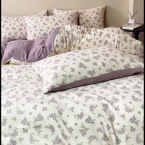 91家纺网 家纺一手货源 找家纺 利禾家纺 2025新款针织天竺棉水洗棉四件套被套学生宿舍三件套床单款 豹纹咖