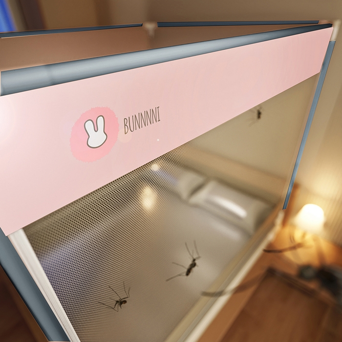 91家纺网 家纺一手货源 找家纺 青竹苑 2025新款口袋款外穿防摔坐床蚊帐 兔兔小镇