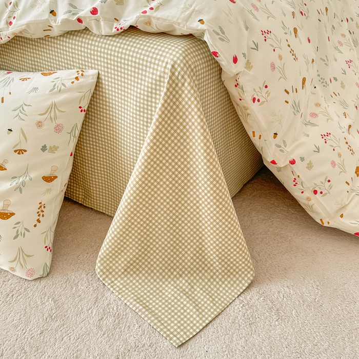 91家纺网 家纺一手货源 找家纺 柠馨 2025新款13372全棉学生三件套单人宿舍三件套四件套 阳光森林