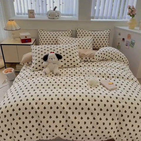 91家纺网 家纺一手货源 找家纺 柠馨 2025新款13372全棉印花四件套 卡夫小熊