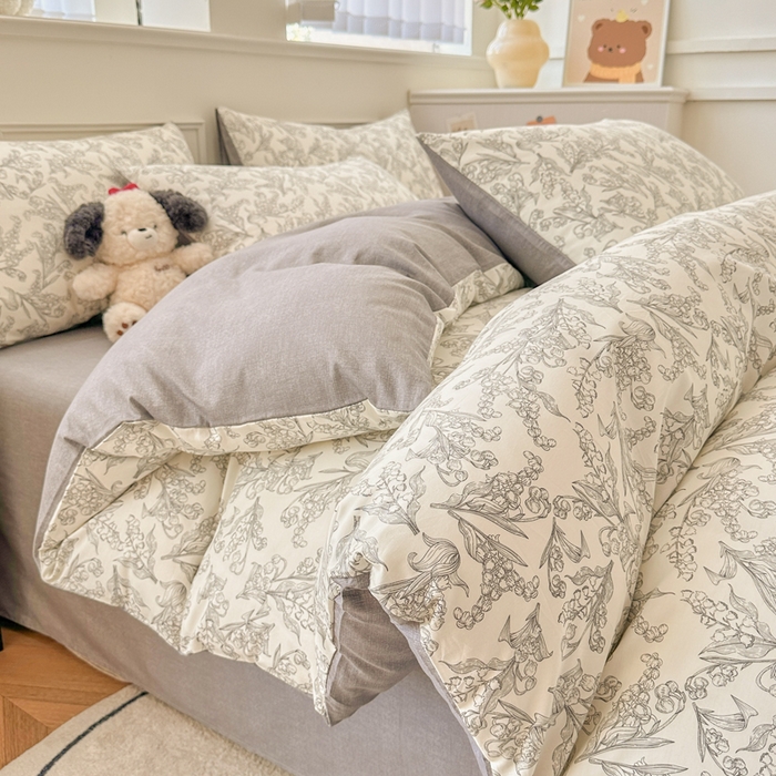 91家纺网 家纺一手货源 找家纺 柠馨 2025新款13372全棉印花四件套 麦语