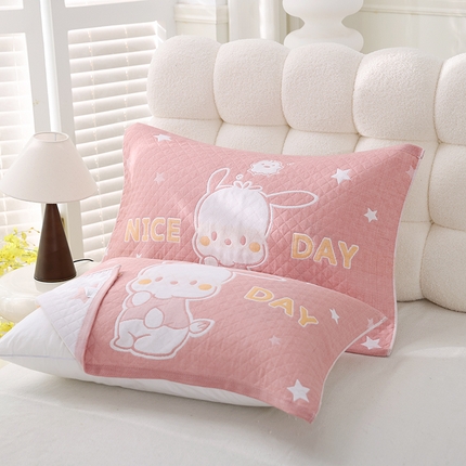 91家纺网 家纺一手货源 找家纺 （总）朴尔家纺-毛巾被 2025新款芬柔AB纱卡通三层纯棉纱布枕巾